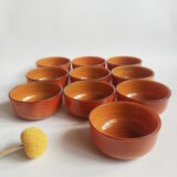 Set of 10 brown ramekins Arcopal Vintage volcano