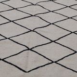 Tapis blanc et noir berbère fait main 245x156cm