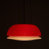 1960s Red glass hanging lamp from Italy