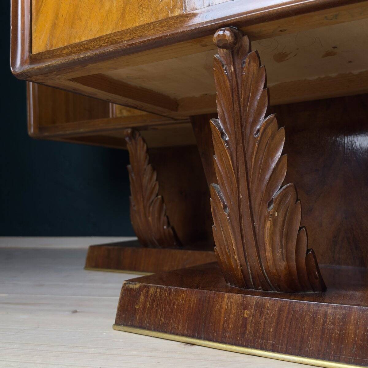 Vintage wooden bedside tables, Italy, 1950s, set of 2.