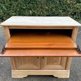 Louis Philippe sideboard with two doors and one drawer, renovated in solid cherry wood