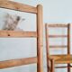Paire de chaises en bois et paille