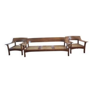 Canapé et deux fauteuils
