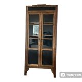 Parisian dresser cabinet in raw oak and matt black art deco