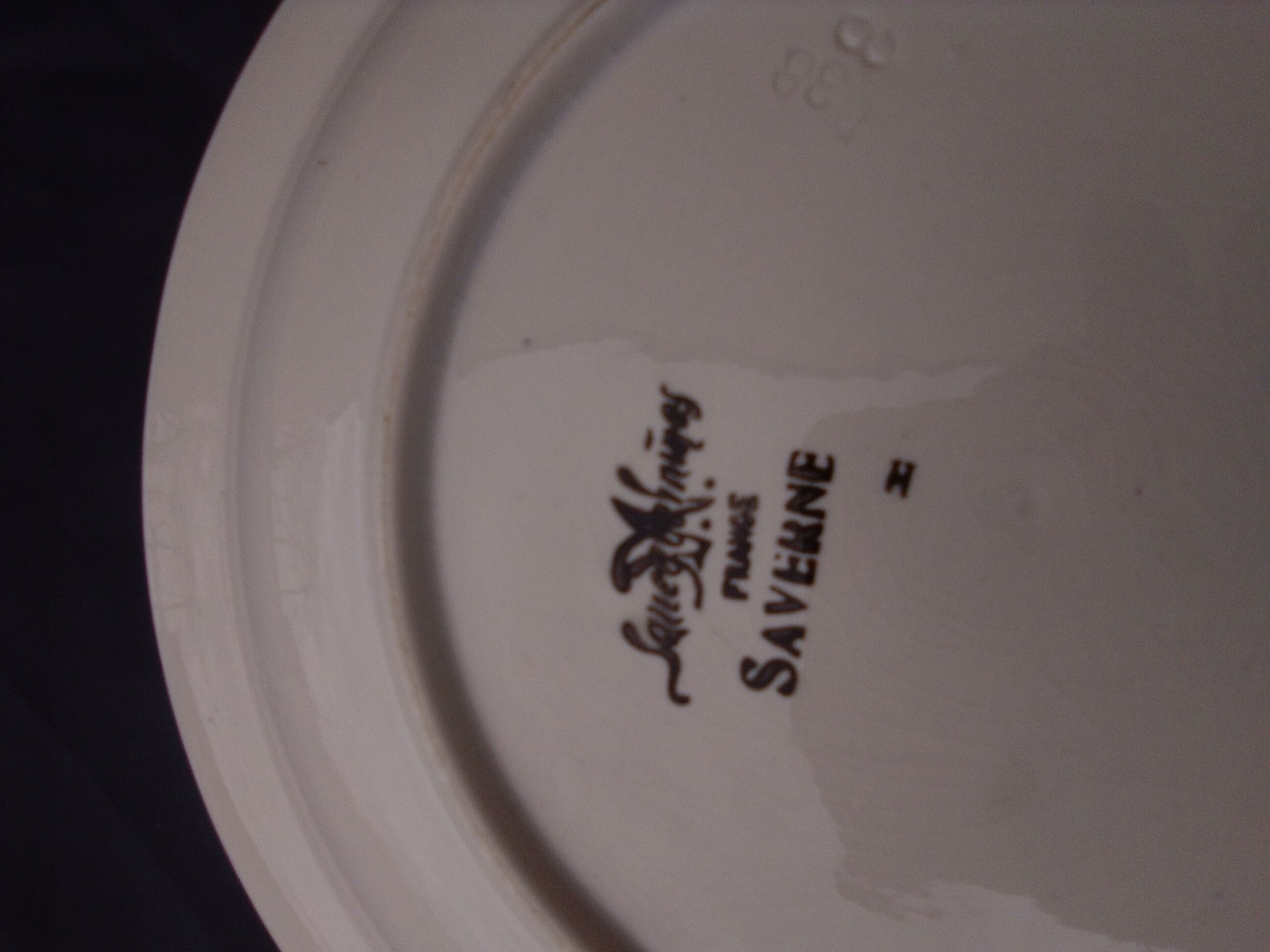 Hollow plate in Sarreguemines earthenware model Saverne diam 24 cm