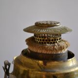 19th c. longwy earthenware oil lamp