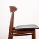 Set of 6 Thonet dining chairs, in brown lacquered wood and black leatherette, 1960.