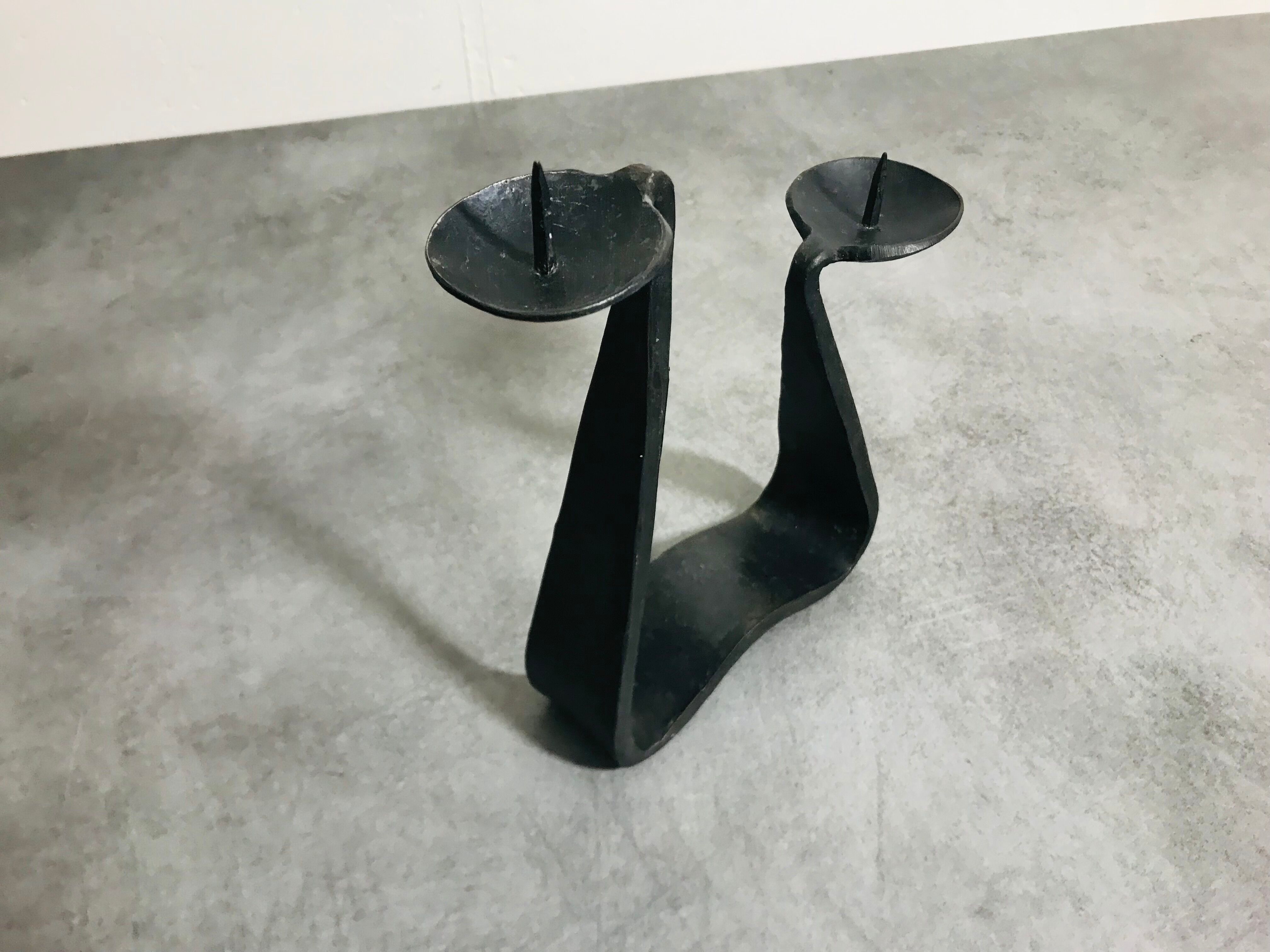 Modernist brutalist candle holder