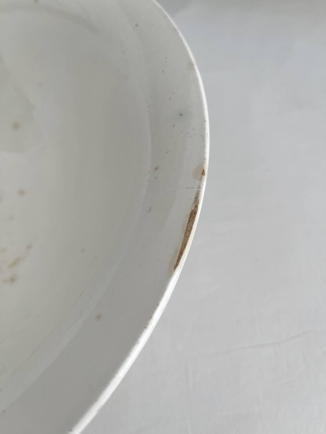 White earthenware salad bowl from Digoin Sarreguemines