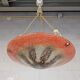 Antique orange German Art Deco WMF Ikora glass pendant lamp 1930