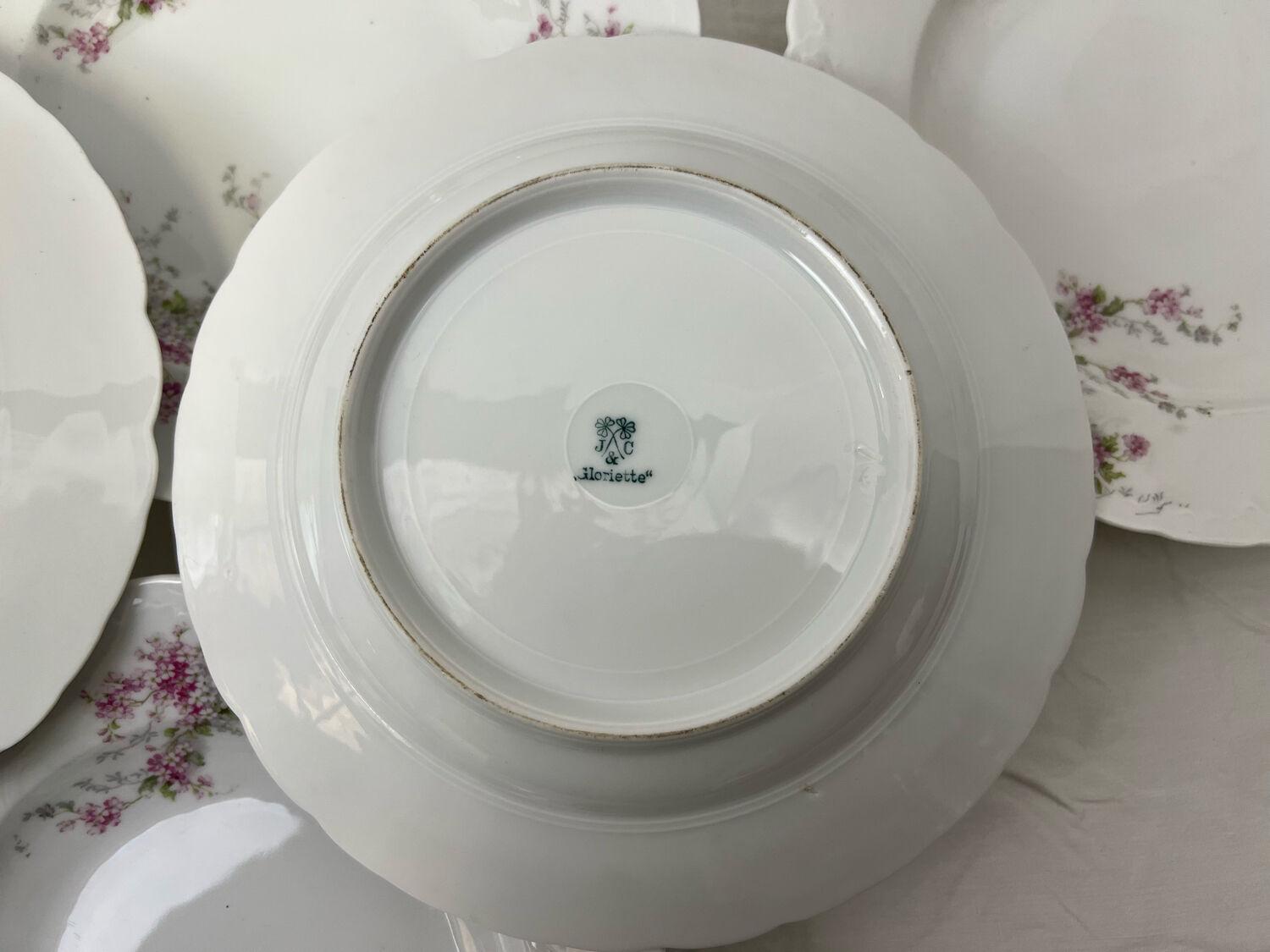 6 hollow porcelain plates floral decoration
