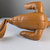 Leather Seal Decorative Sculpture Vintage 1970s