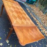 Table à manger rectangulaire extensible Louis XV en bois massif 220cm