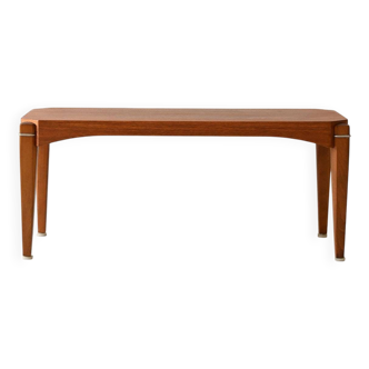 Banc scandinave vintage en teck avec anneaux en métal
