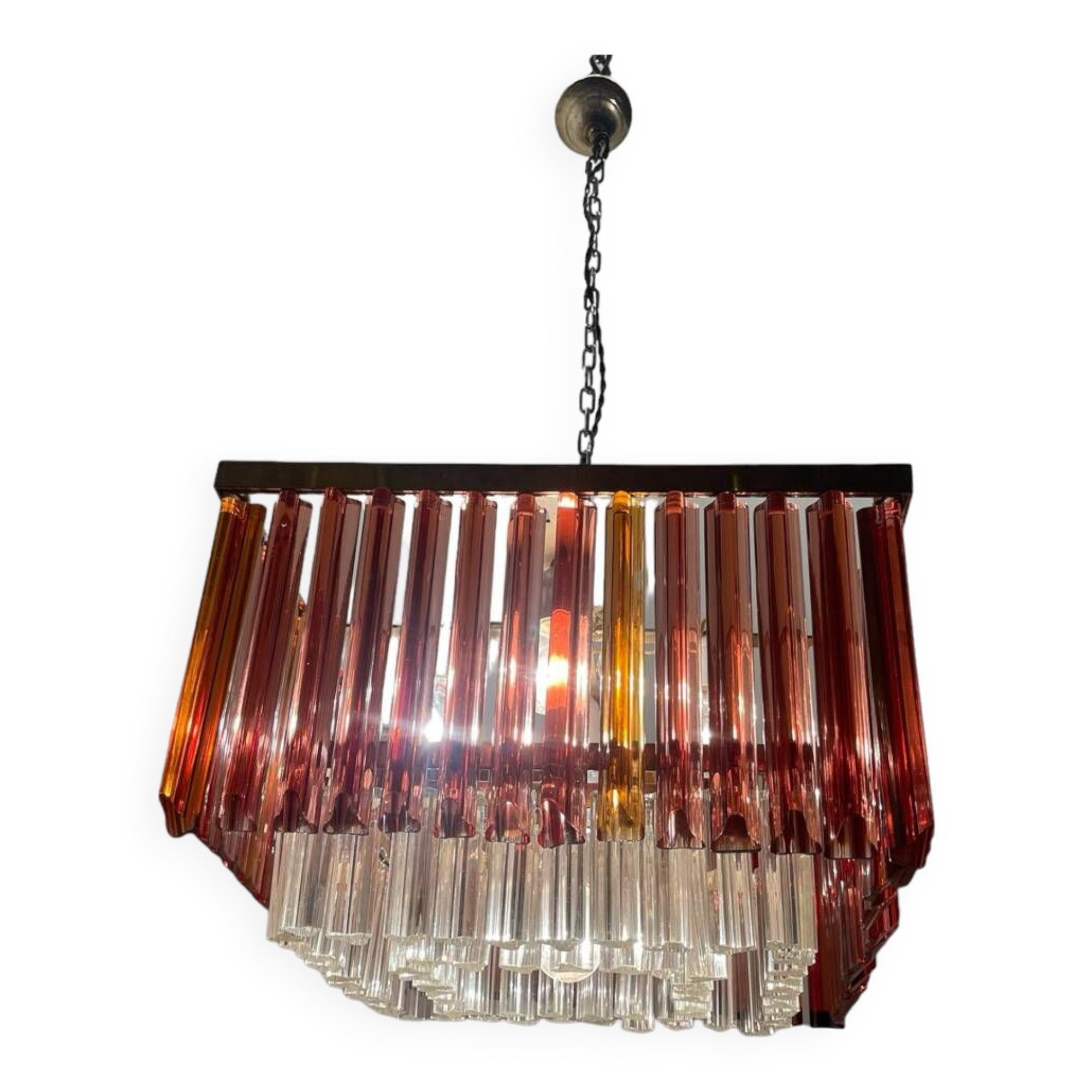 Murano Glass Prism Triedri Chandelier 1970’s