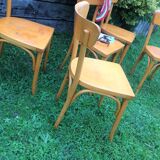 Suite of five bistro chairs feet with hoops / vintage 50s-60s