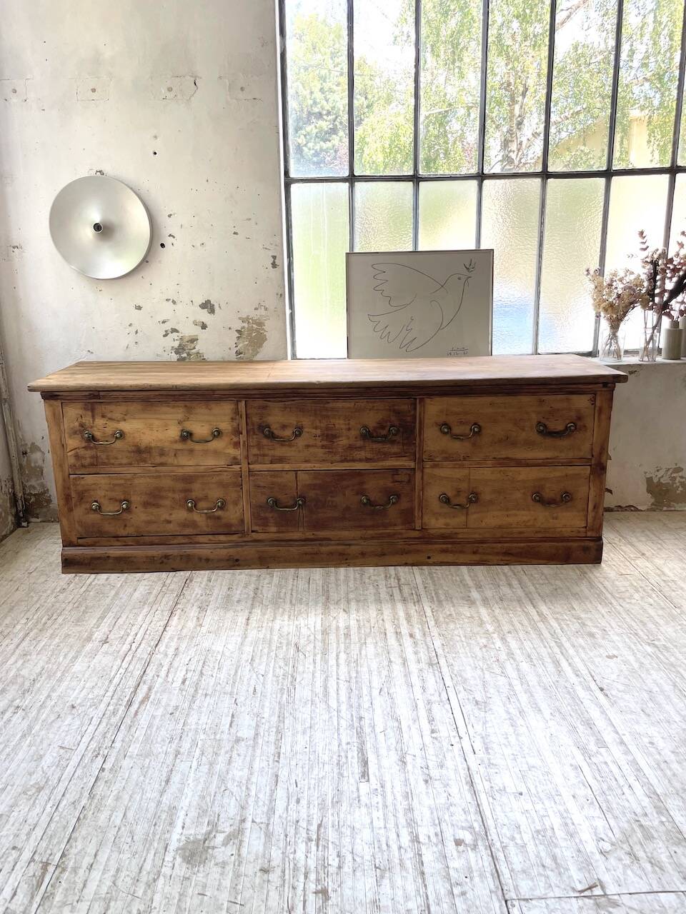 XXL walnut silk loom furniture from the 50s