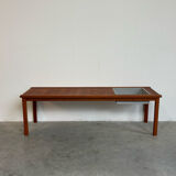 Vintage Danish bench with planter in teak