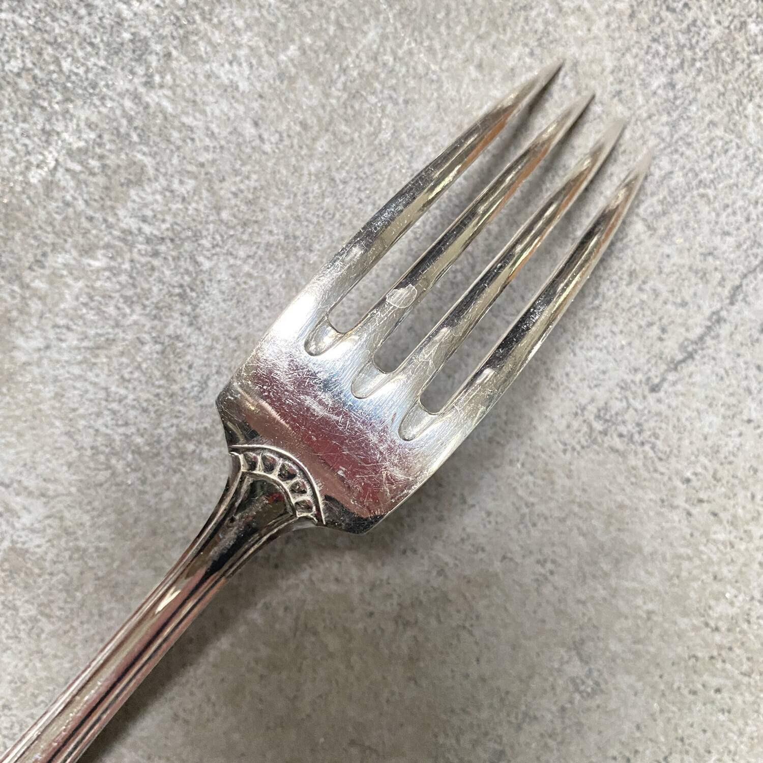 Old beaded silver metal housewife