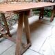 Table ferme guinguette en bois sur treteaux