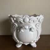 Moustiers Lallier white earthenware floor planter D30cm