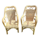 Rattan armchair duo