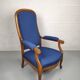 Armchair voltaire blue fabric