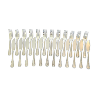 Boulenger fish cutlery in silver plated metal model regence berry