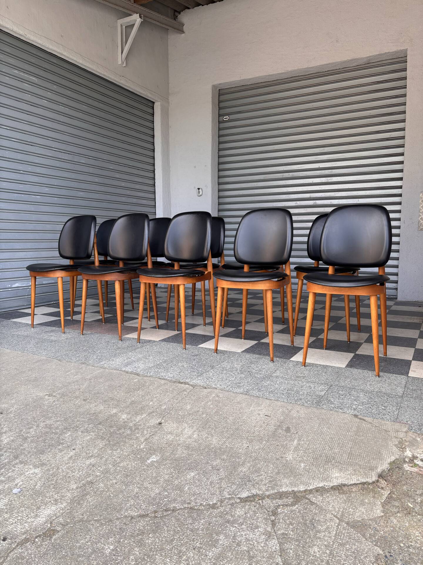 Set of 10 Pegase Baumann chairs