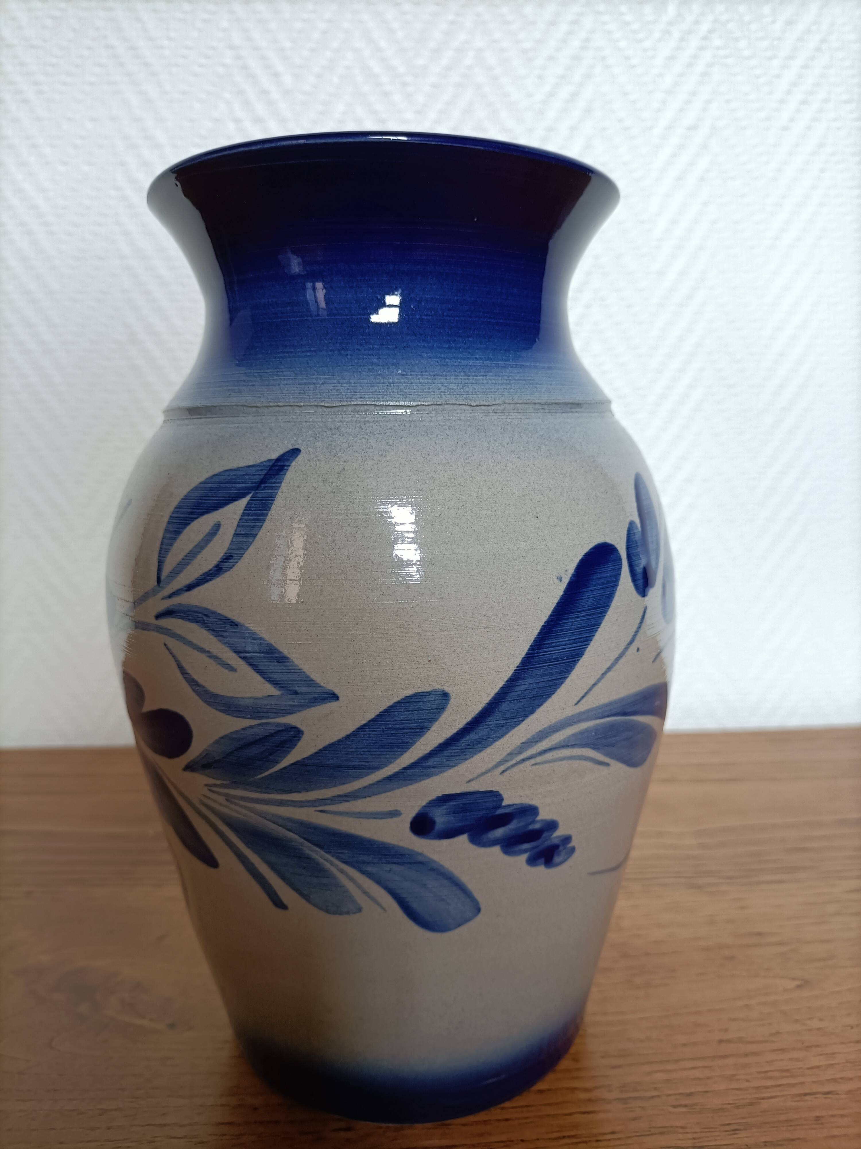 Vase à fleurs alsacien en grès Anne Ehret