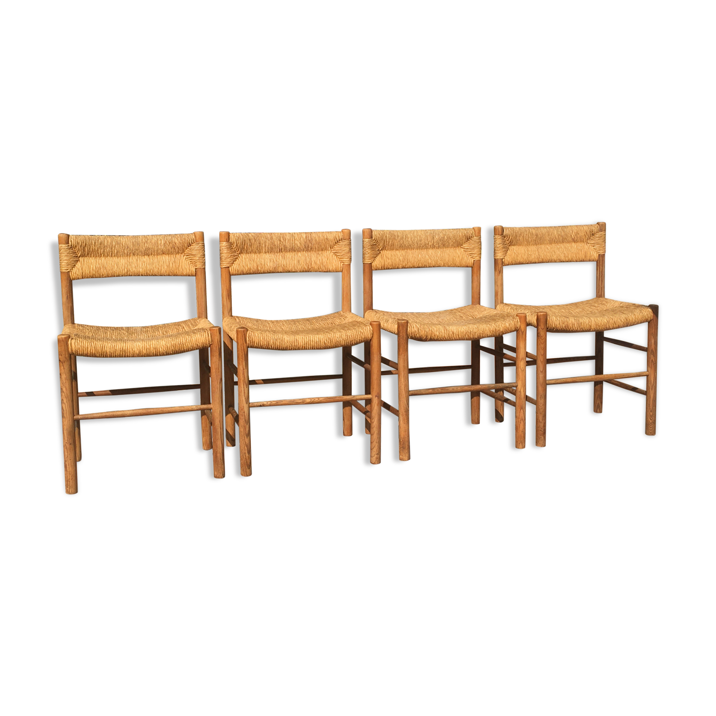 Lot of 4 chairs Dordogne of Robert Sentou 1960