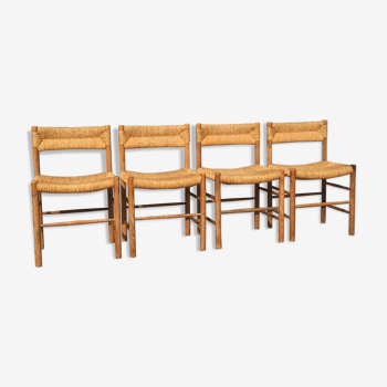 Lot of 4 chairs Dordogne of Robert Sentou 1960