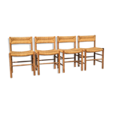 Lot of 4 chairs Dordogne of Robert Sentou 1960