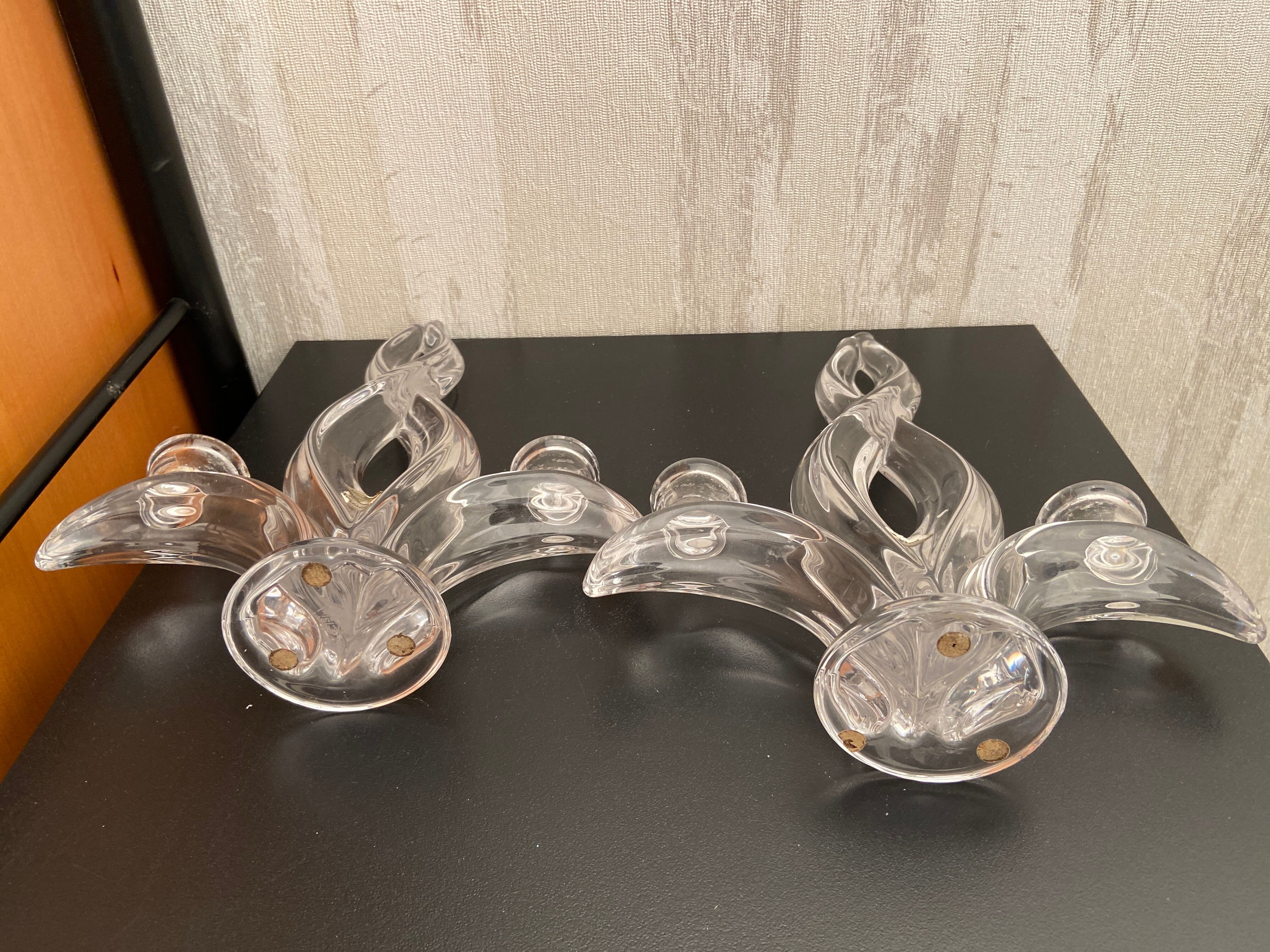 Pair of crystal candlesticks