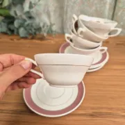 6 vintage coffee cups