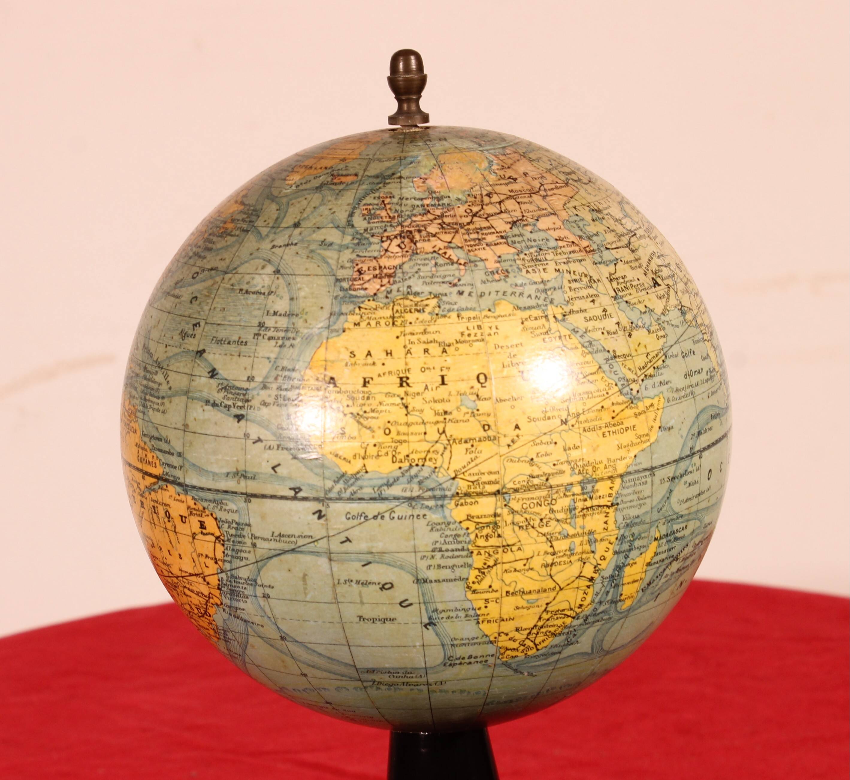 Terrestrial globe by J. Forest Paris - 19th century