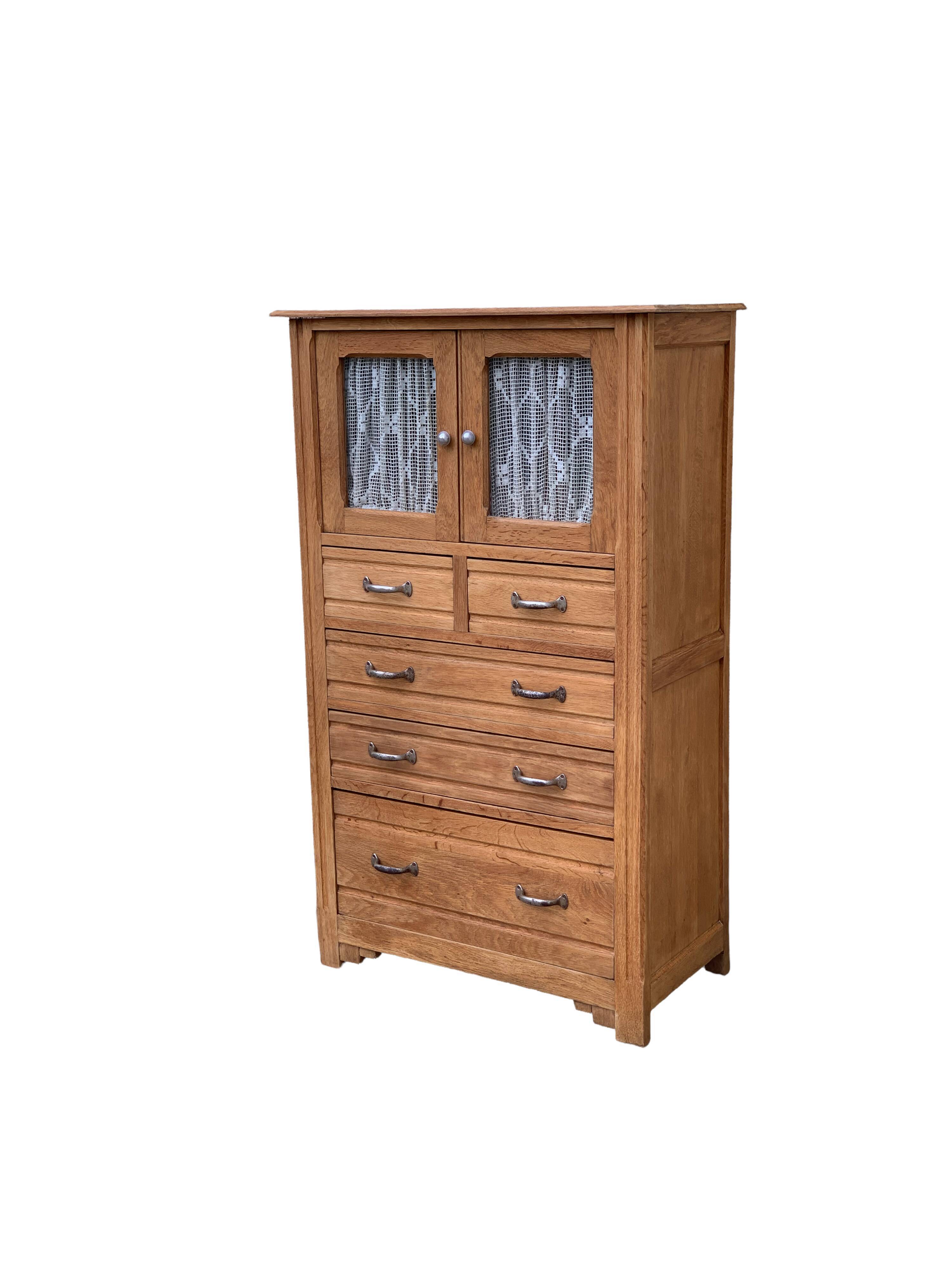 Buffet parisien vitré 1920 bois brut massif