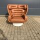 Chaise Joe Colombo Elda Longhi, cuir Cognac à l'état neuf !