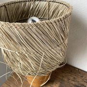 Lampe années 50 bois et paille