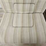 Mid Century Italian Armchairs in Wood and Fabric