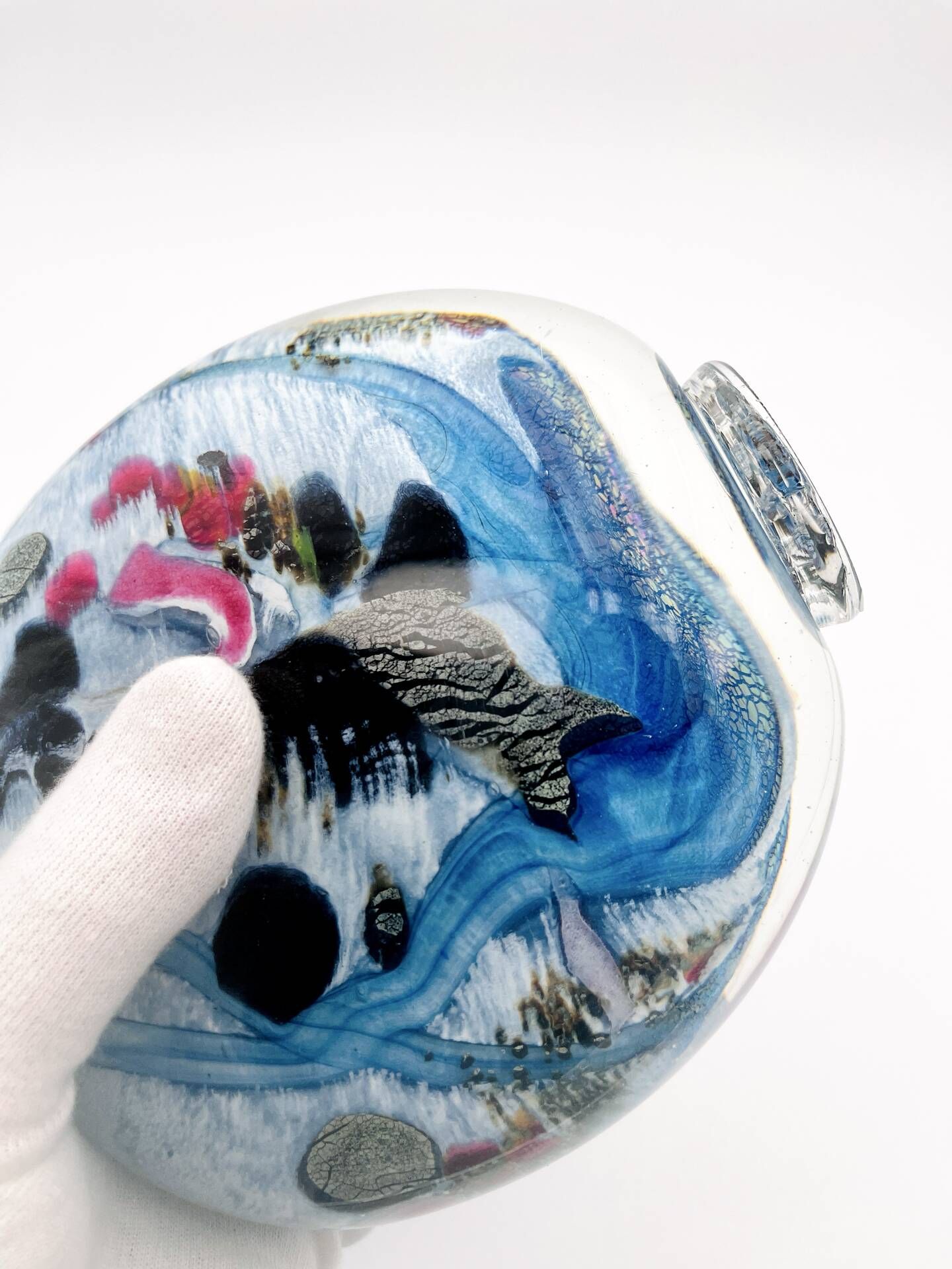 Vase Robert Pierini Studio Glass 1987 - 2.7kg - Signed - Drouot