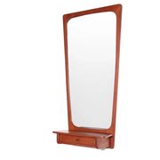 Danish mid-century design mirror with teak frame