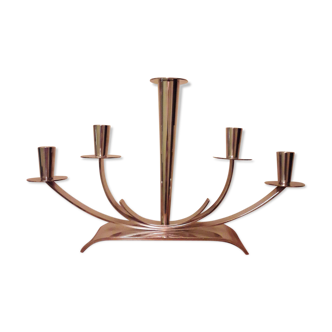 Candelabra with 5 branches in silver metal ,Ystad Metall ,Sweden, 1949