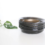 Set of 6 hollow plates Arcoroc, in gray smoked glass, vintage French