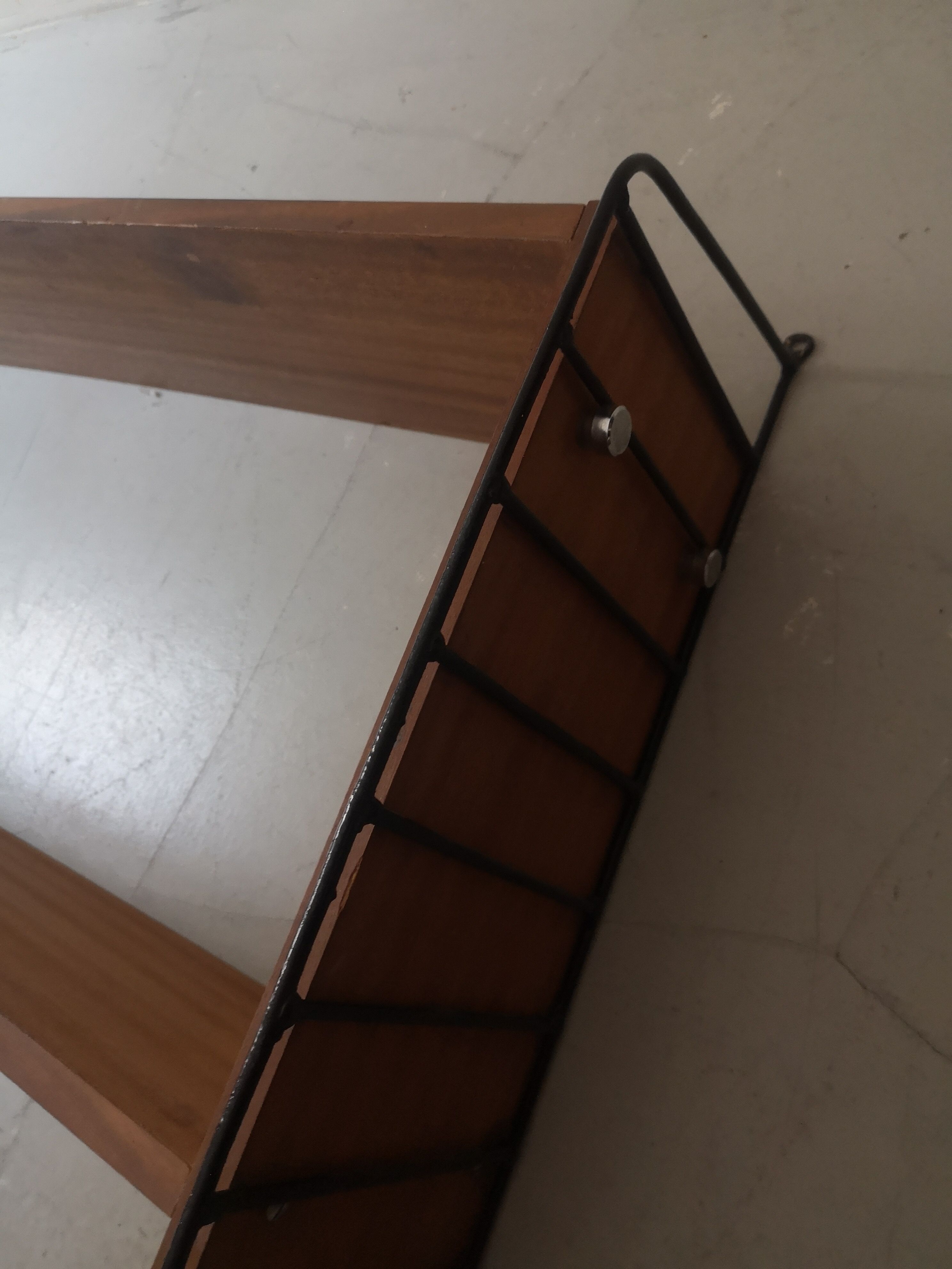 Wall mounted floor wired wood and metal string 1960