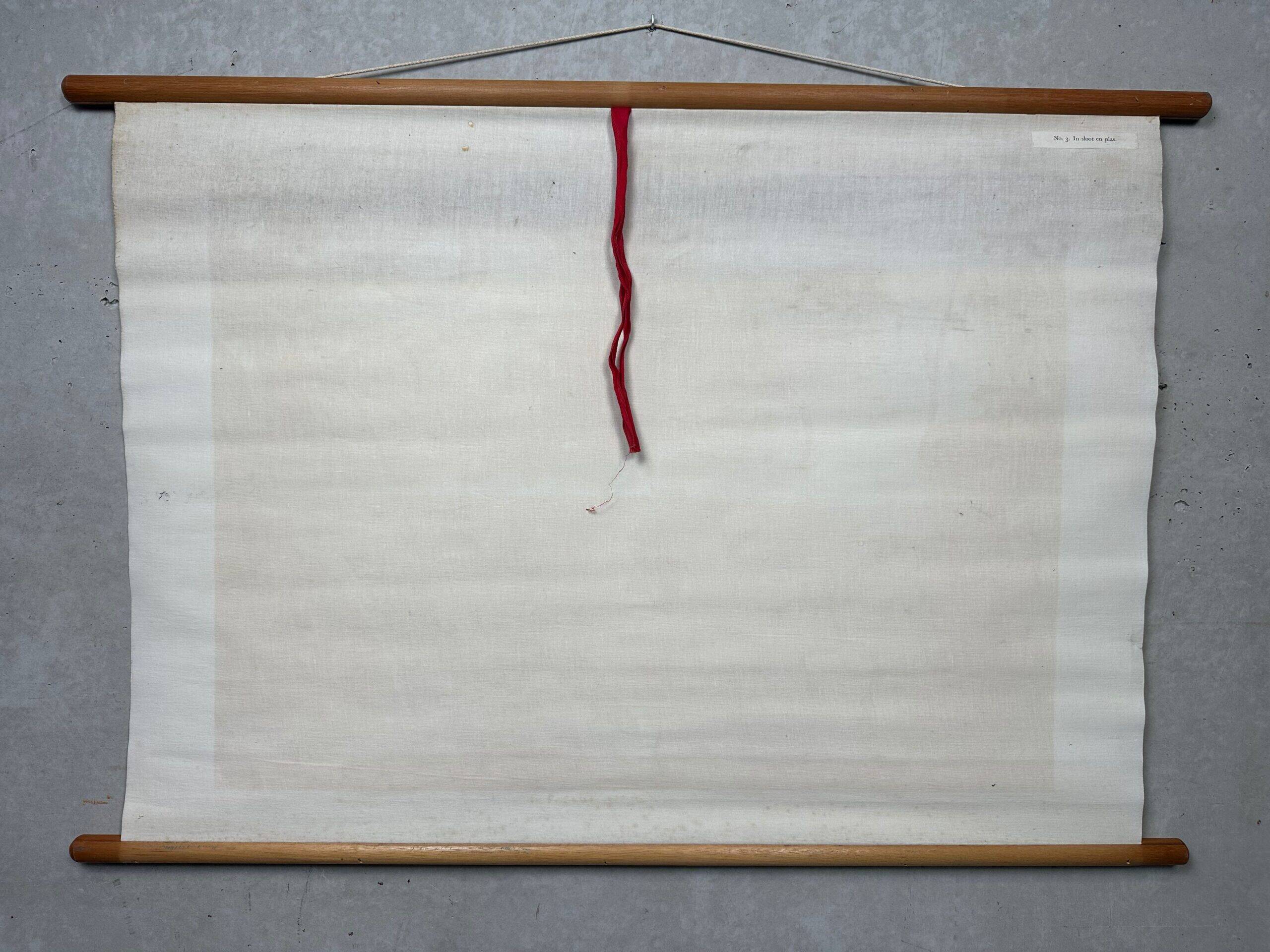 Vintage linen school chart – In ditch and pond (M.A. Koekkoek)