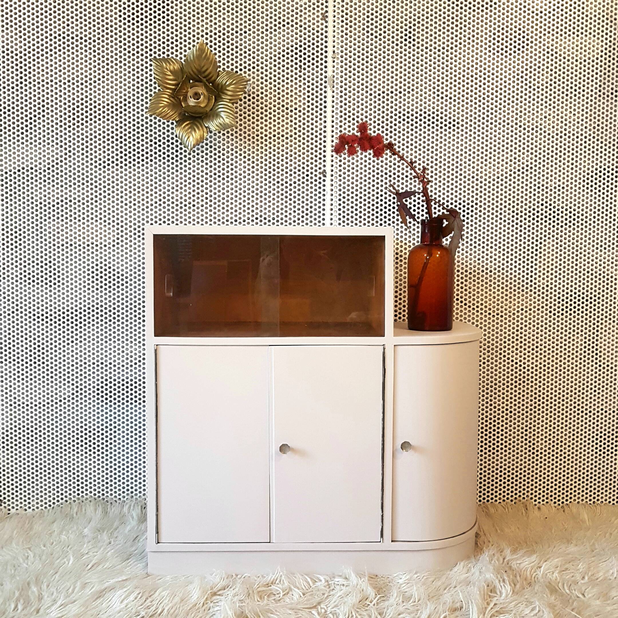 Rounded cabinet vintage beige