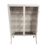 Armoire de médecin double vintage | Armoire à pharmacie blanche sur pieds élégants