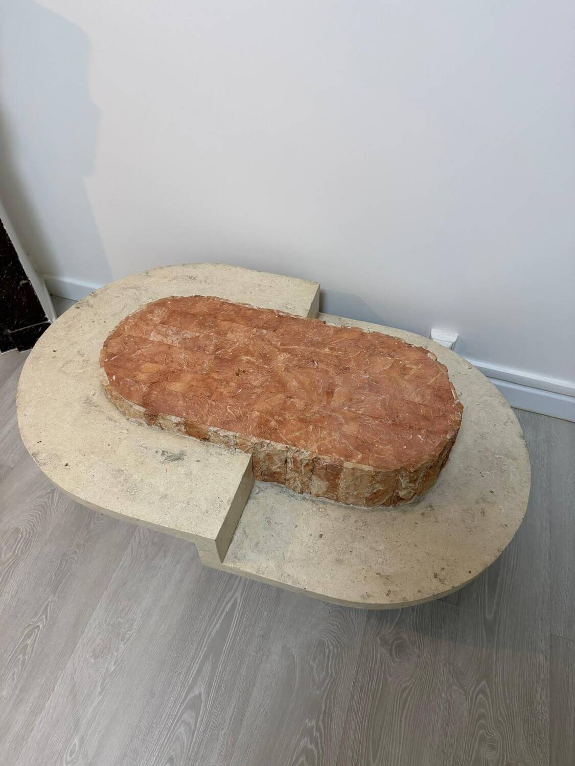 Coffee table in marble and natural stone