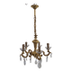 Solid bronze chandelier with crystal pendants and candle holders - Lucien GAU